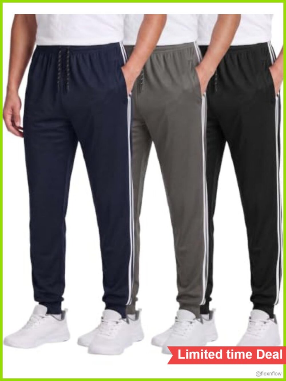 Men's Mesh Joggers Sweatpants 3 Pack Gym Athletic Workout Pockets Track